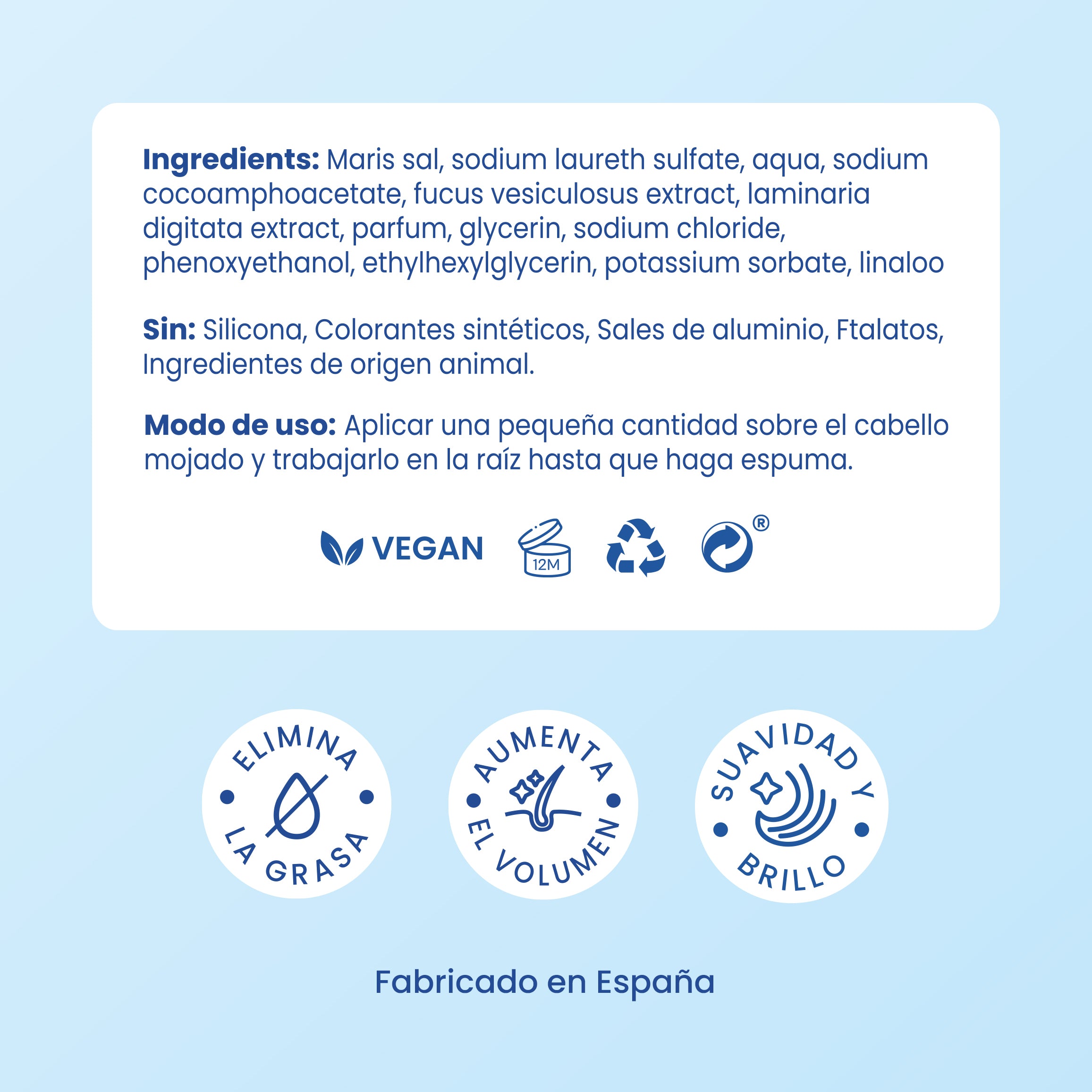 Pack x3 Champú de sal marina con algas naturales